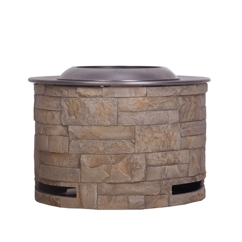 Stackstone Look Smokeless Firepit With Wood Pellet Twig Wood As The