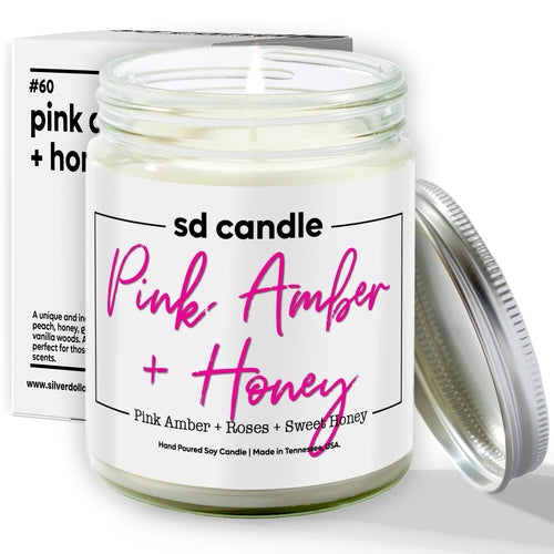 #60 | Pink Amber + Honey Scented Candle - 9/16oz 100% All-Natural