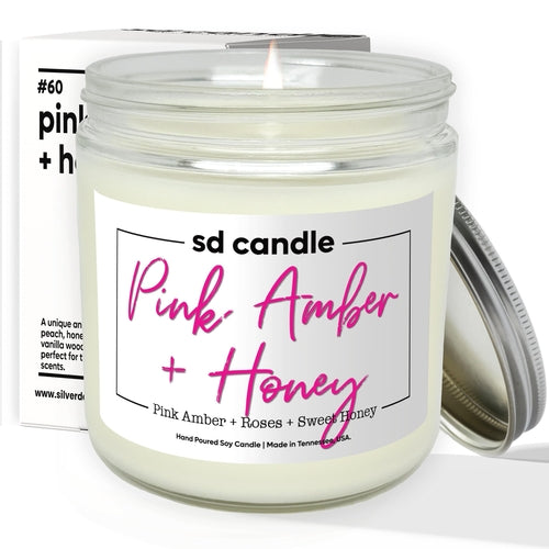 #60 | Pink Amber + Honey Scented Candle - 9/16oz 100% All-Natural