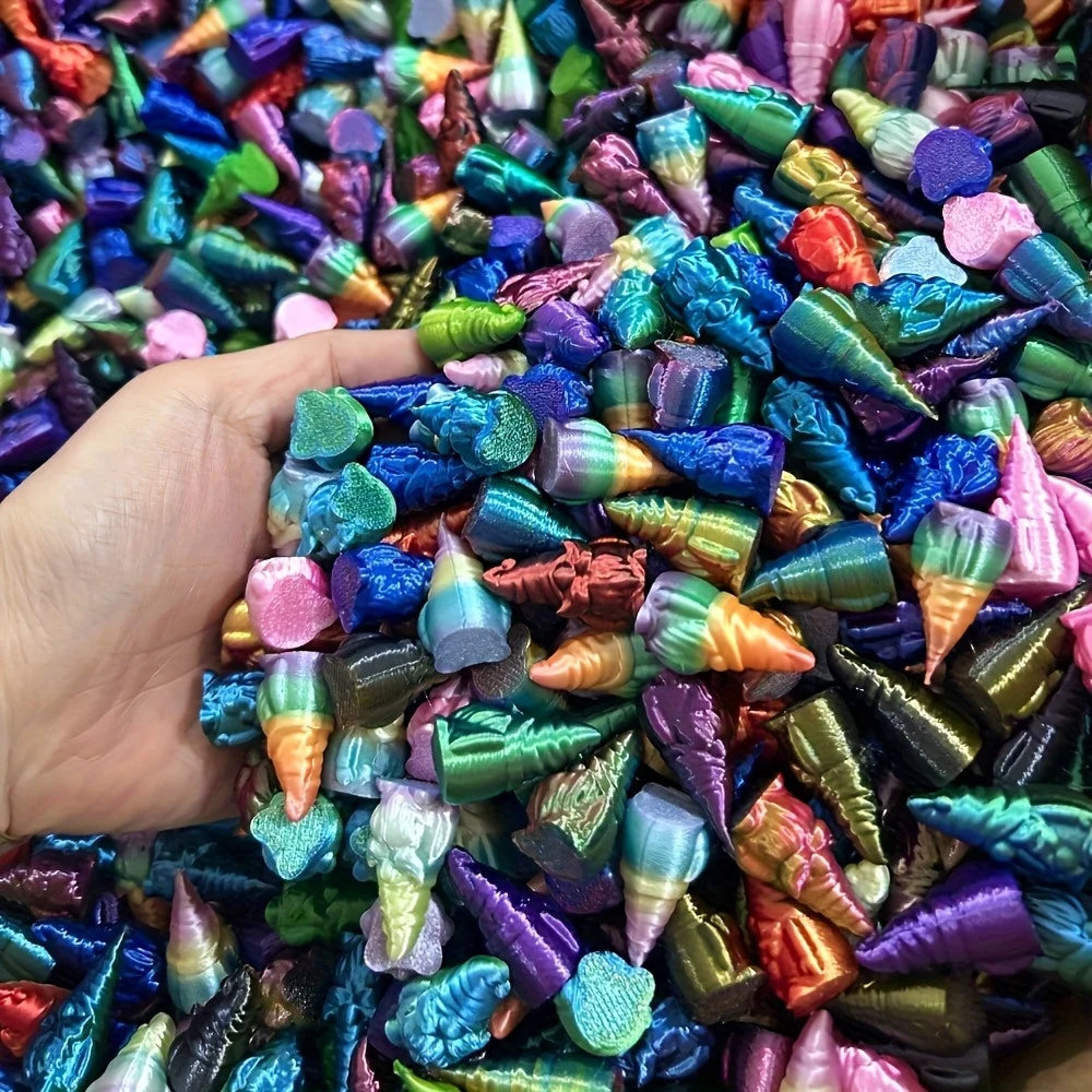 Vibrant Rainbow-Colored 3D Printed Mini Gnome Statues | Garden & Home