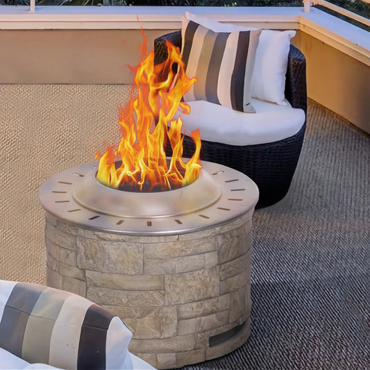 Stackstone Look Smokeless Firepit With Wood Pellet Twig Wood As The