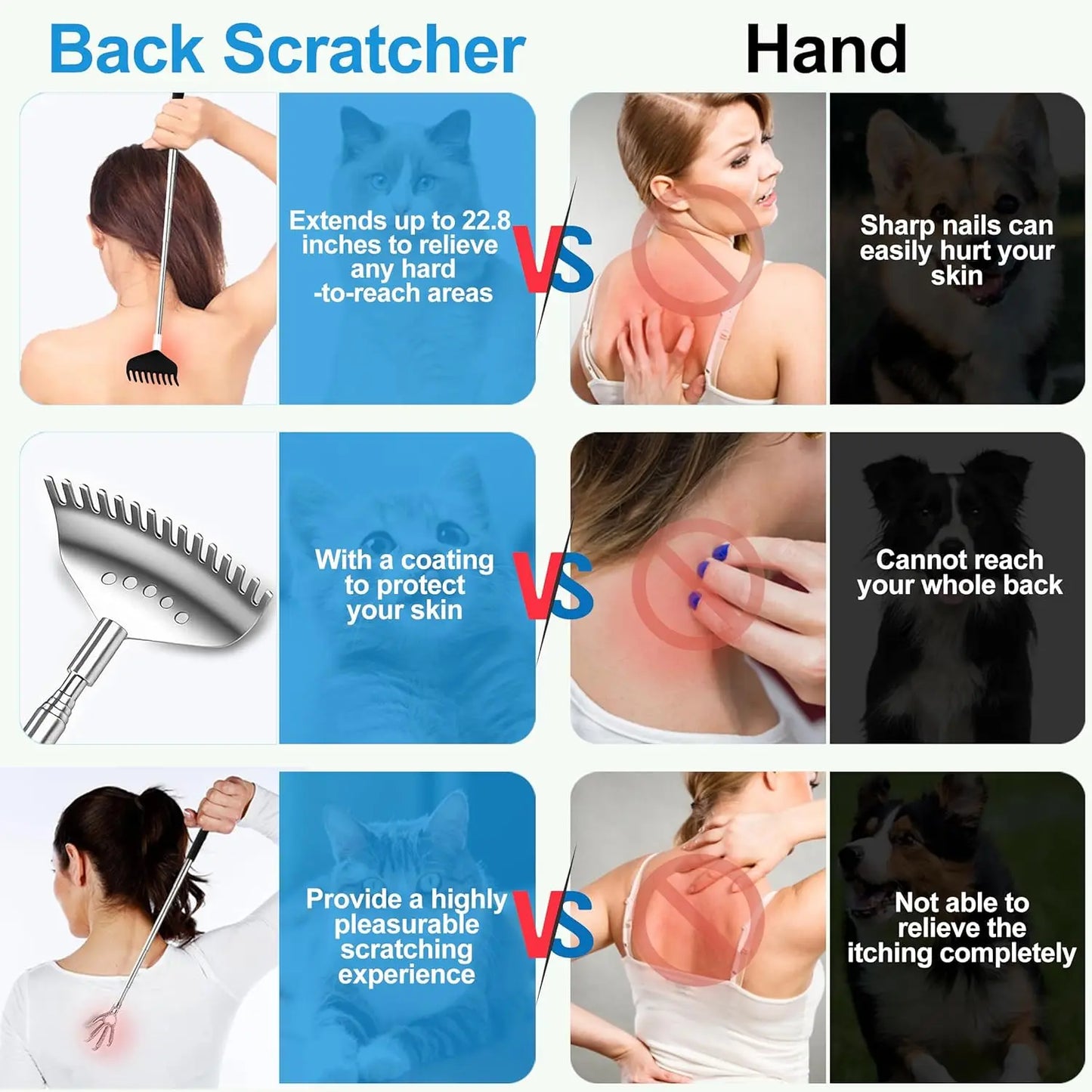 Upgraded Back Scratcher Massager Telescoping Back Massage Stocking