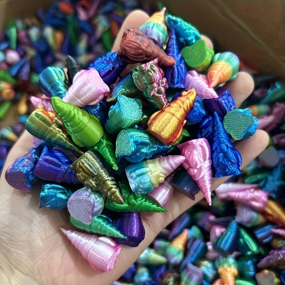 Vibrant Rainbow-Colored 3D Printed Mini Gnome Statues | Garden & Home