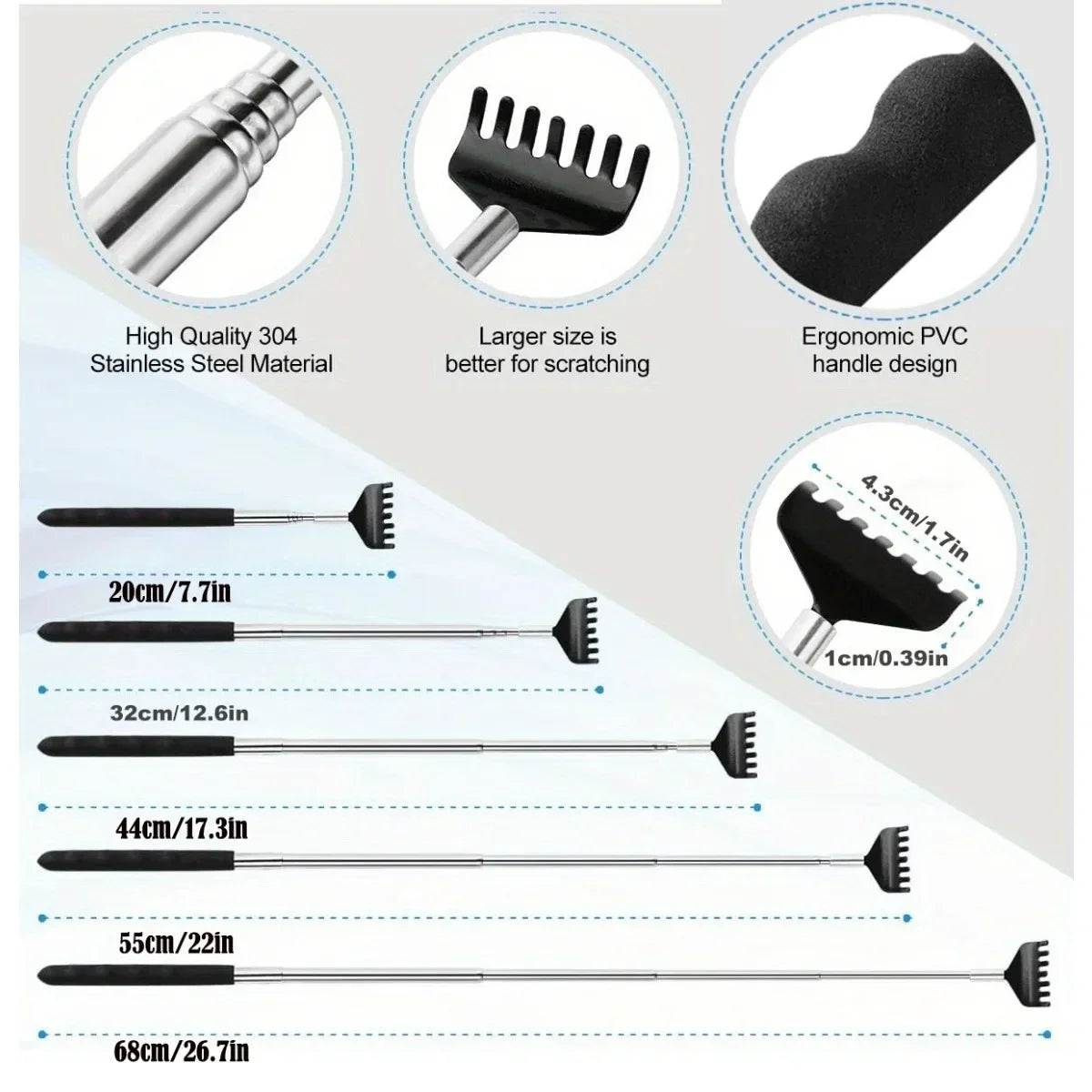 Upgraded Back Scratcher Massager Telescoping Back Massage Stocking