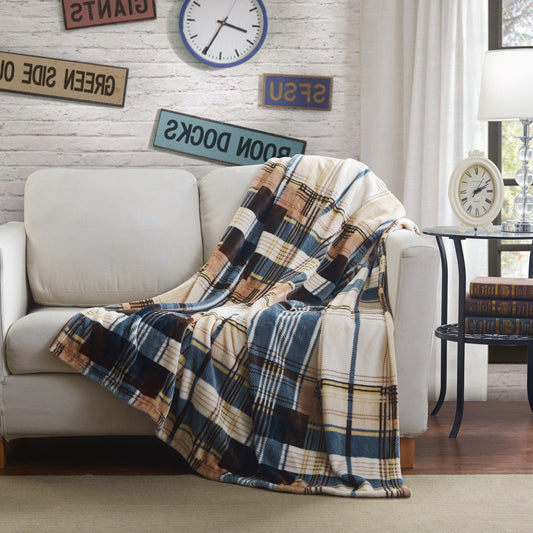Tache Super Soft Winter Cabin Flannel Polyester Throw Blanket