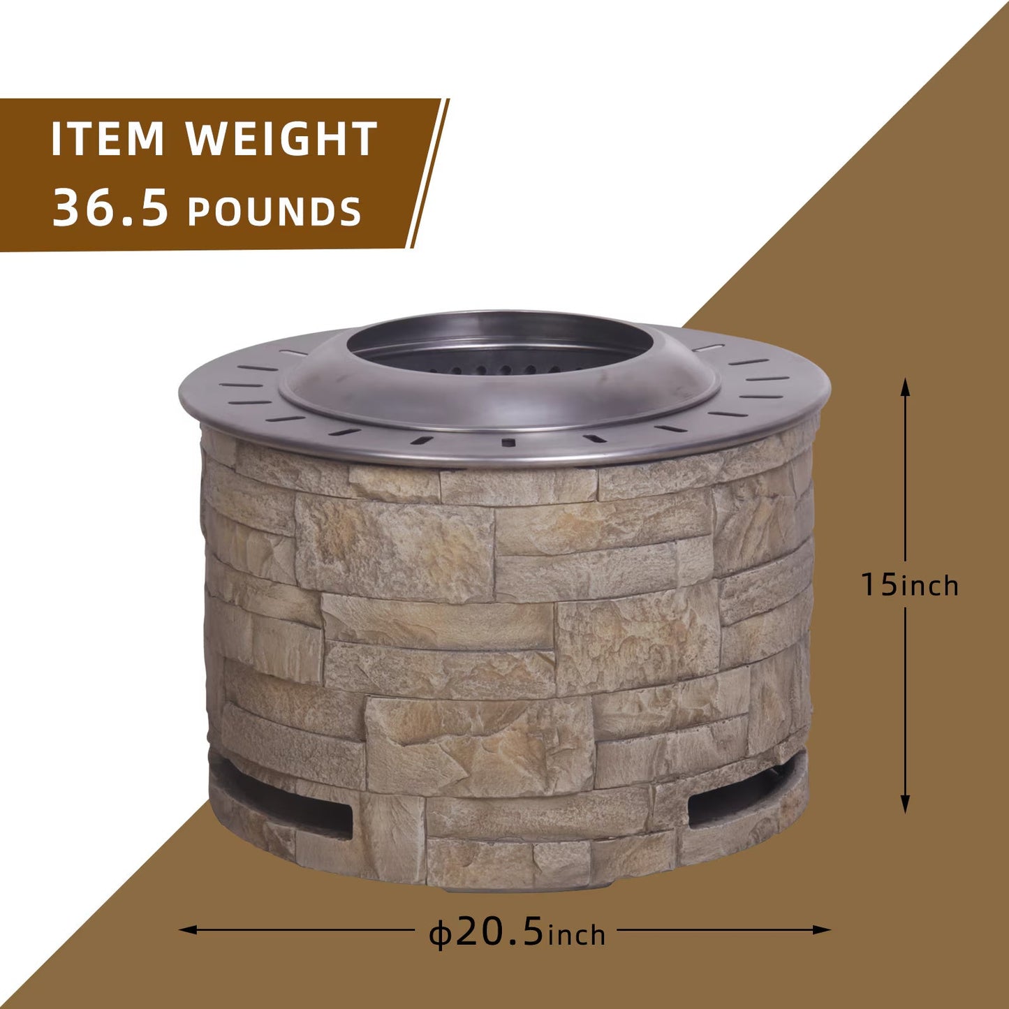 Stackstone Look Smokeless Firepit With Wood Pellet Twig Wood As The