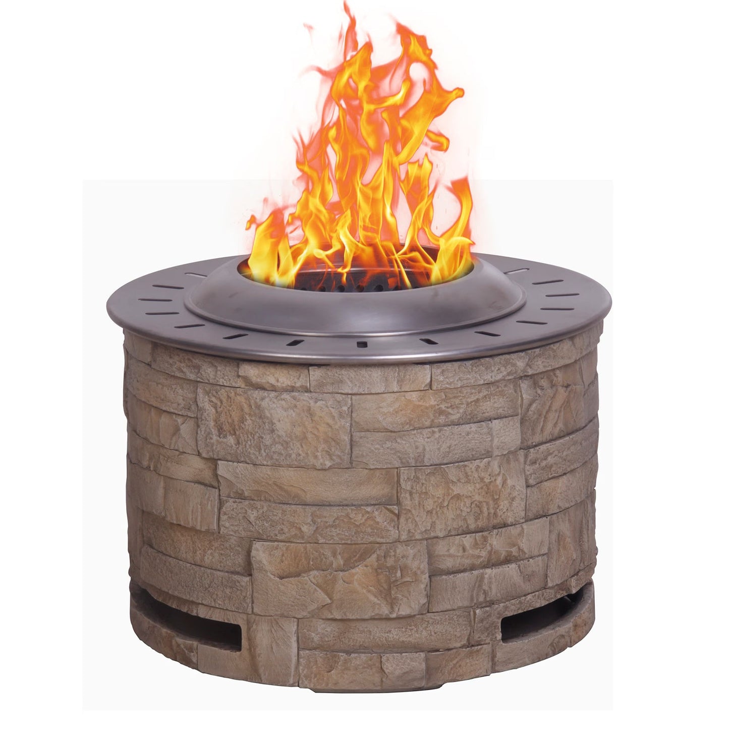 Stackstone Look Smokeless Firepit With Wood Pellet Twig Wood As The
